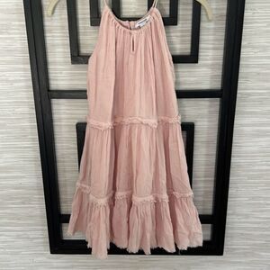 Nordstrom soft pink gauze dress size small girls 7/8